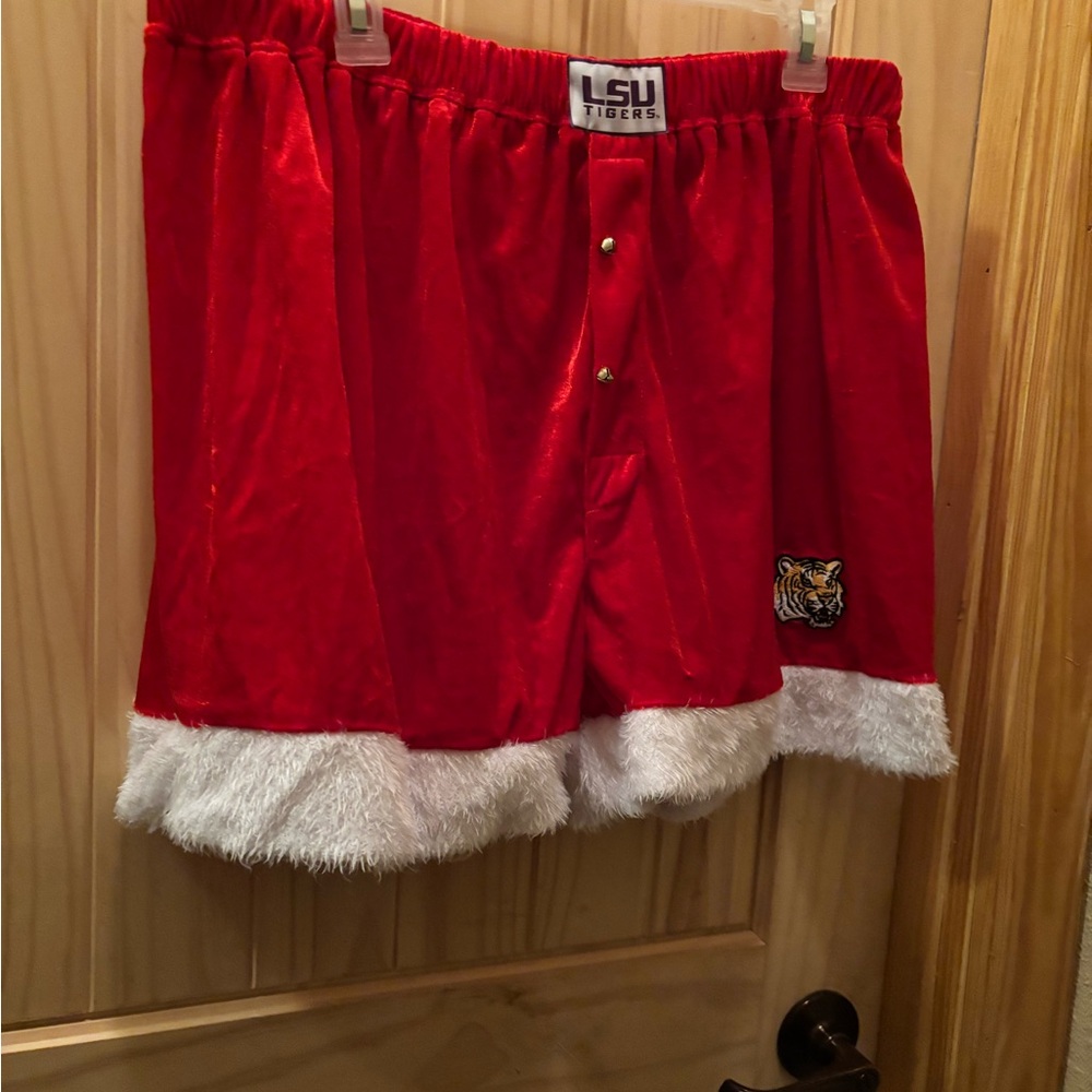 Sideline apparel LSU Tigers Red and White Santa boxers size 2XL